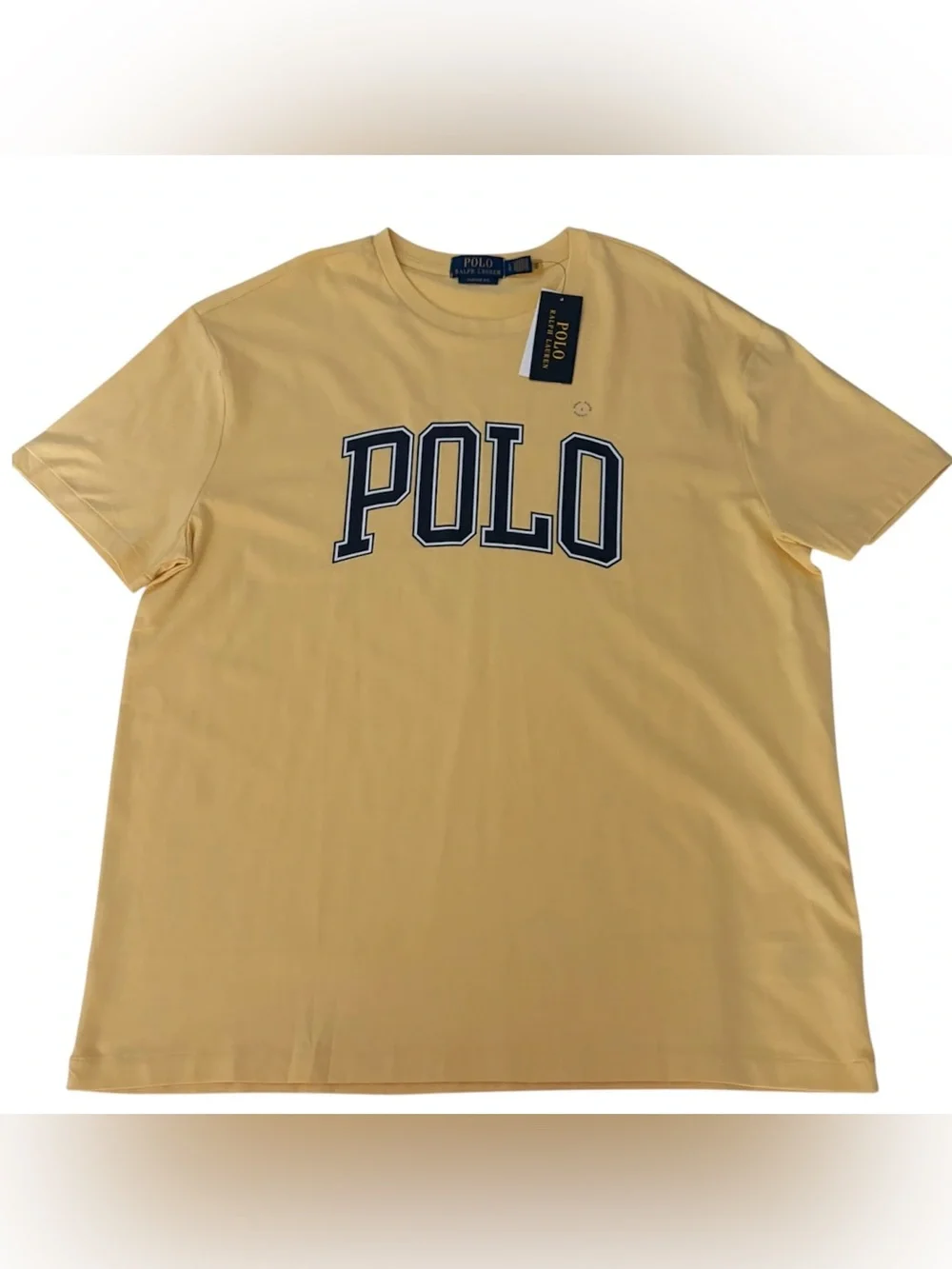 Polo Ralph Lauren Logo Classic Fit Cotton T-Shirt Yellow Blue Men’s Size L